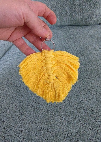 Püsküllü Sarı Bohem anahtarlık - Görsel 2