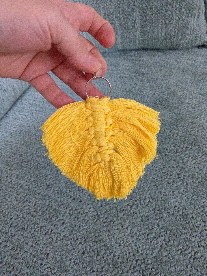 Püsküllü Sarı Bohem anahtarlık - Görsel 2