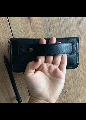 Siyah Deri Fermuarlı Kadın Cüzdanı - Görsel 2