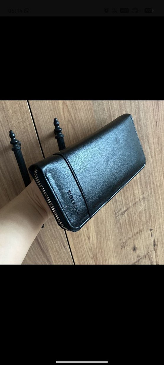 Siyah Deri Fermuarlı Kadın Cüzdanı - Görsel 3