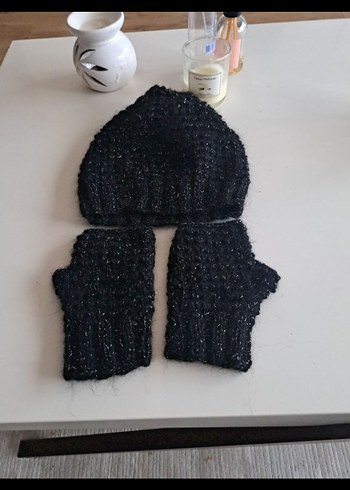 Örgü Kadın Eldiven bere - Görsel 2