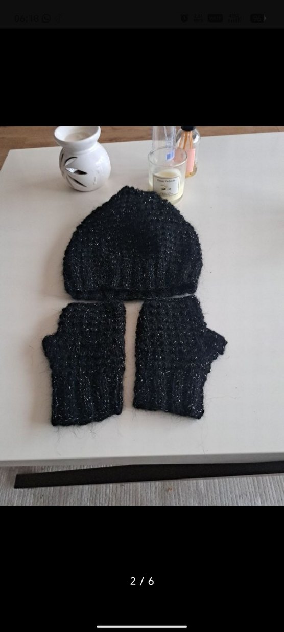 Örgü Kadın Eldiven bere - Görsel 2