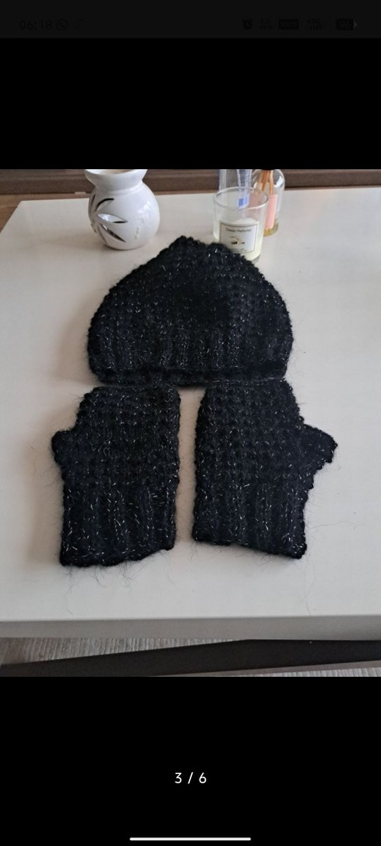 Örgü Kadın Eldiven bere - Görsel 3