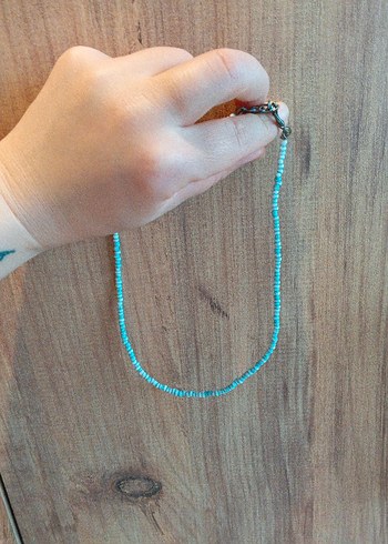 Turkuaz Boncuklu Bohem Kolye - Görsel 6