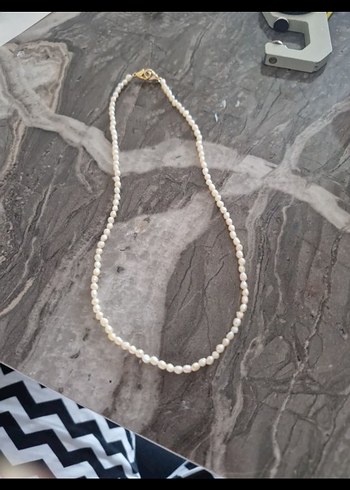 3mm pudra pembe gerçek İnci Kolye - Görsel 3