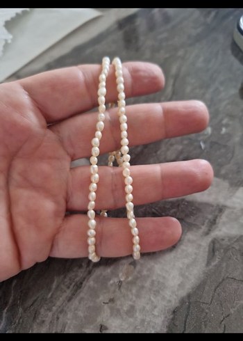 3mm pudra pembe gerçek İnci Kolye - Görsel 7