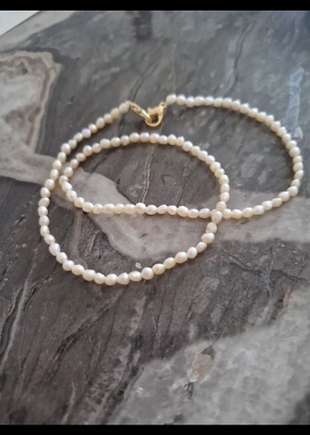 3mm pudra pembe gerçek İnci Kolye - Görsel 4