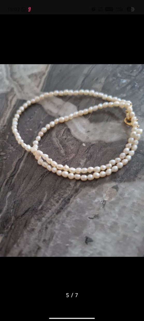 3mm pudra pembe gerçek İnci Kolye - Görsel 5