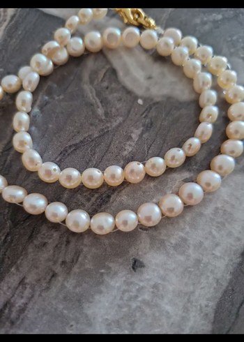 6mm gerçek yassı inci Kolye - Görsel 4