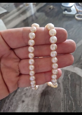 6mm gerçek yassı inci Kolye - Görsel 5