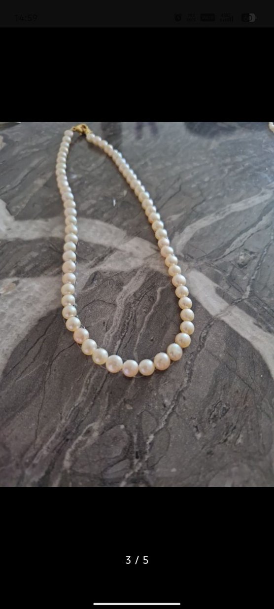 6mm gerçek yassı inci Kolye - Görsel 3