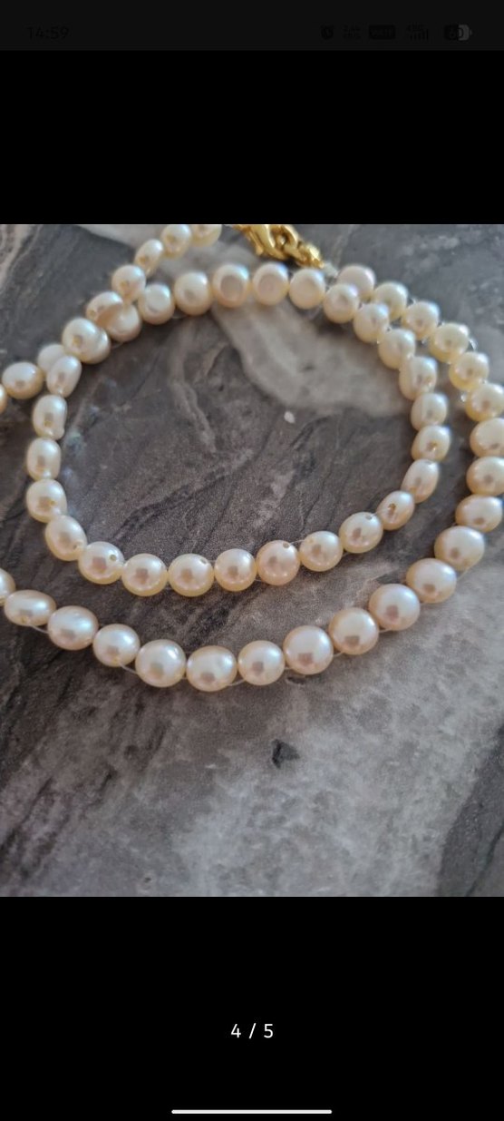 6mm gerçek yassı inci Kolye - Görsel 4