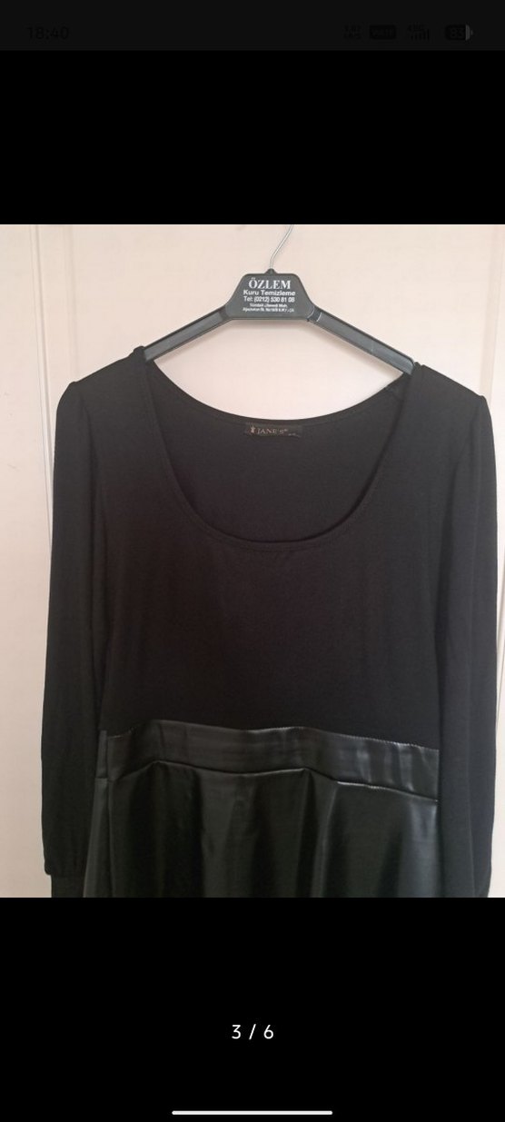 Siyah Deri Kemerli Mini Goth Elbise - Görsel 3