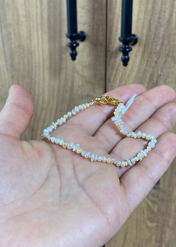Beden altın Renk Altın Renkli Boncuklu Minimalist Halhal