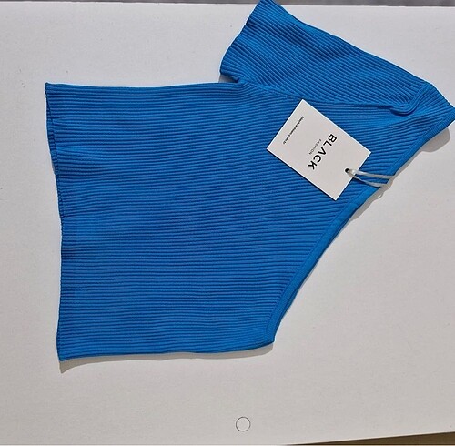 s Beden mavi Renk Tek kol crop bluz