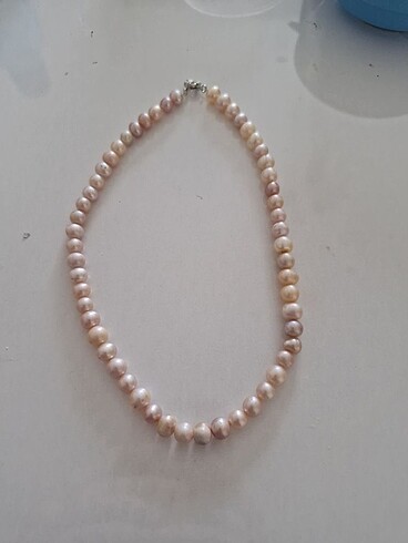 Diğer 7,8mm gerçek pembe inci kolye