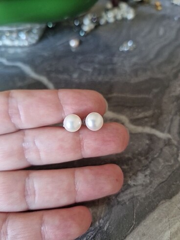 8mm gerçek inci küpe