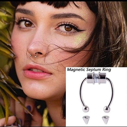 Fake septum piercing mıknatıslı