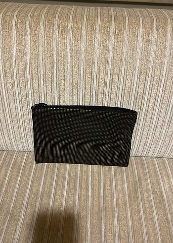 Boncuk İşlemeli Siyah Bohem Kadın Clutch Çanta - Görsel 3
