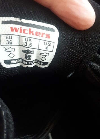 36 Beden siyah Renk Wickers spor ayakkabi 36 numara ürün kömür siyahidir