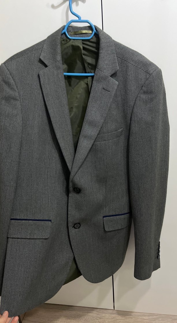 Düğmeli Gri Erkek Takım Ceketi - Görsel 3