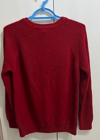 Koyu Kırmızı Kadın Örgü Kazak - Görsel 2