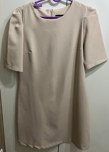 Bej Midi Kadın Günlük Elbise - Görsel 2