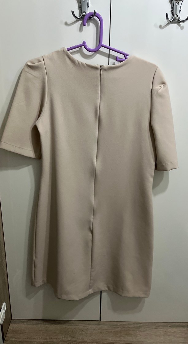 Bej Midi Kadın Günlük Elbise - Görsel 4