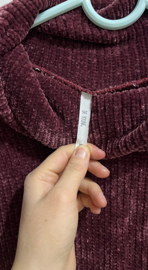 Bordo Yüksek Yakalı Örgü Kadın Kazak - Görsel 4