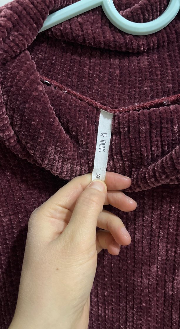 Bordo Yüksek Yakalı Örgü Kadın Kazak - Görsel 5