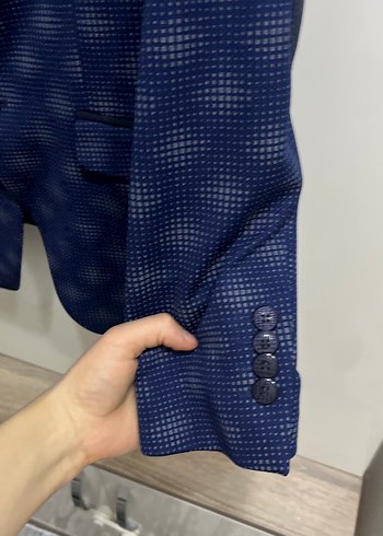 Erkek Lacivert Düğmeli Takım Ceket - Görsel 3