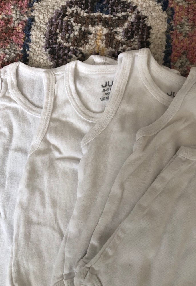 Bebek Erkek Kolsuz Beyaz Pamuklu Body - Görsel 3