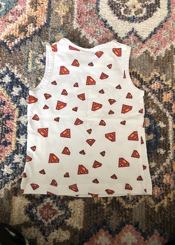 Beyaz Süperman Baskılı Renkli Çocuk Atlet - Görsel 3