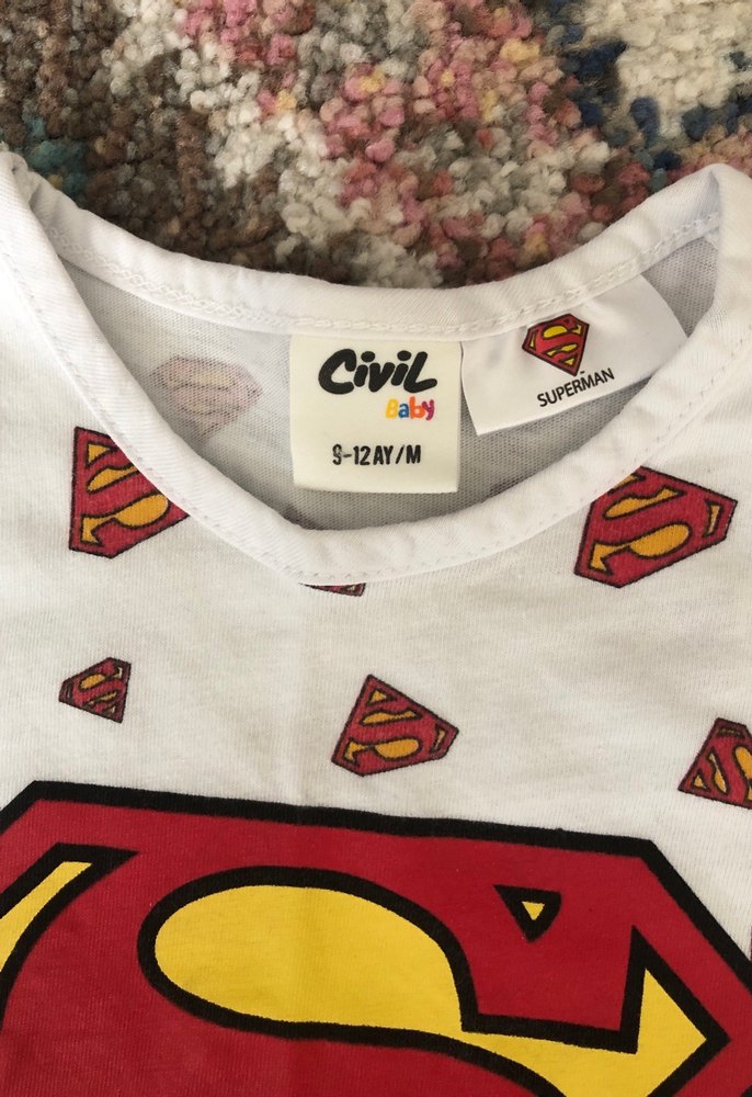 Beyaz Süperman Baskılı Renkli Çocuk Atlet - Görsel 2