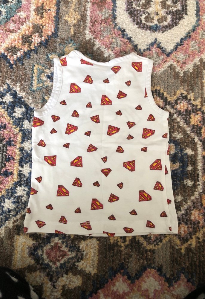 Beyaz Süperman Baskılı Renkli Çocuk Atlet - Görsel 3