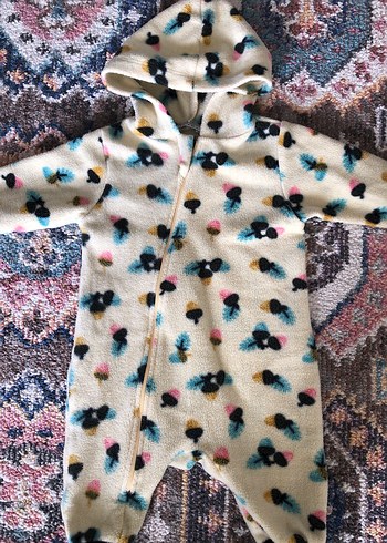 Kapüşonlu Renkli Bebek Tulumu - Görsel 3