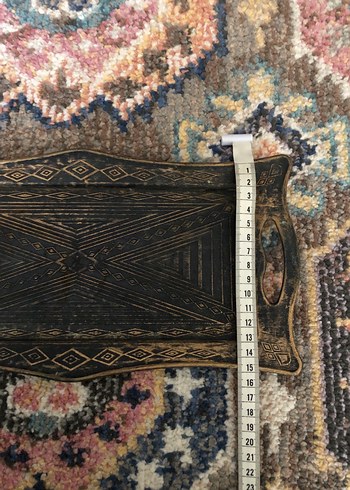 Kahverengi Oyma Desenli Ahşap görünümlü plastik Tepsi - Görsel 4