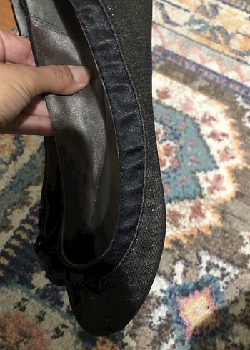 Kızlar için Siyah Tokalı Bale Düz Ayakkabı - Görsel 3