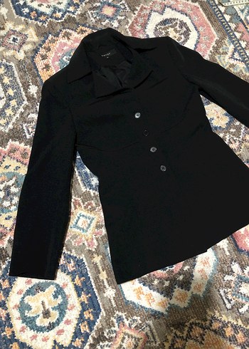 Twist Düğmeli Siyah Kadın Blazer Ceket