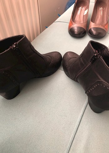 Siyah Deri Kadın Yüksek Topuklu Bot - Görsel 6