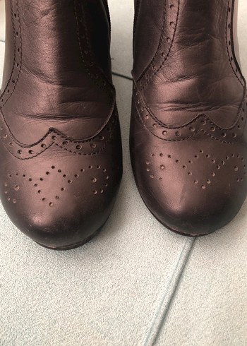 Siyah Deri Kadın Yüksek Topuklu Bot - Görsel 2