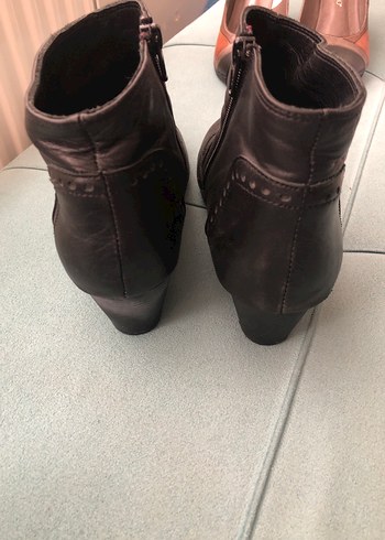 Siyah Deri Kadın Yüksek Topuklu Bot - Görsel 5