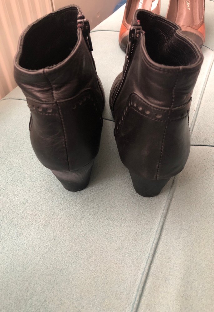 Siyah Deri Kadın Yüksek Topuklu Bot - Görsel 5