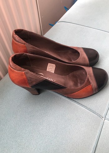 Kahverengi Deri Kemerli Dolgu Topuklu Kadın Ayakkabı - Görsel 2