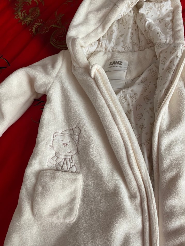 Kürklü Beyaz Bebek Kız Tulumu - Görsel 2