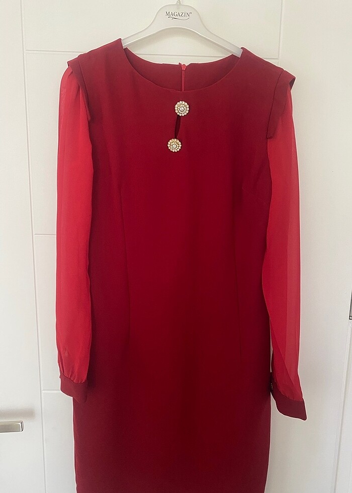 Kırmızı tüllü elbise - Görsel 2