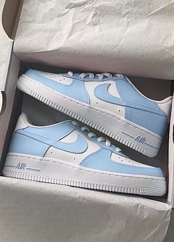 Baby blue nike air force'1 spor ayakkabı 