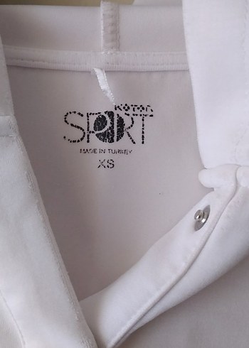 Kadın Beyaz V Yakalı Kısa Sweatshirt - Görsel 3