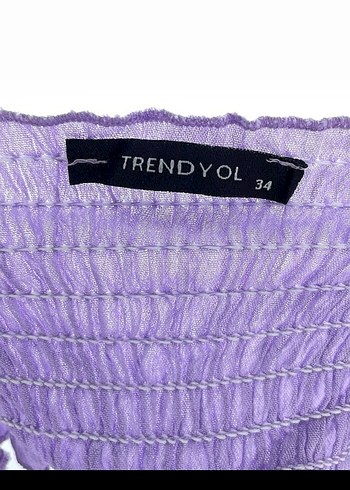 Mor Mini Straplez Fırfırlı Bohem Elbise - Görsel 4