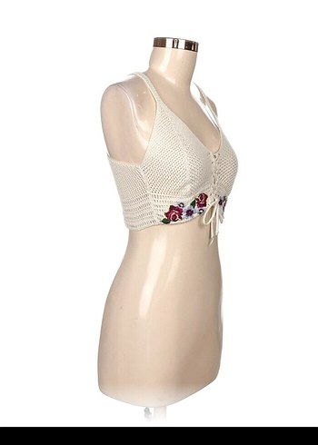 Nakışlı Beyaz Bohem Bralet - Görsel 4